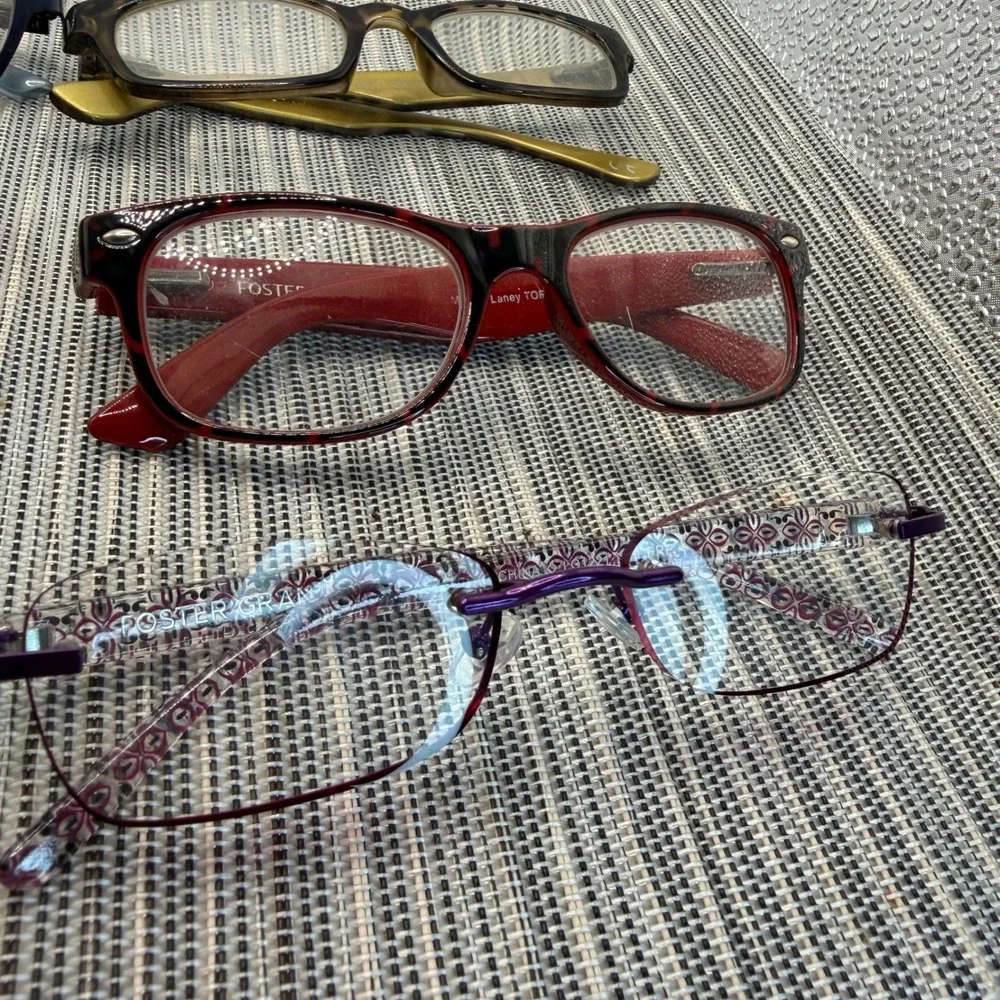 Foster Grant Reading Glasses Sunglasses Lot 6 Pairs Navy Tortoise Red Purple